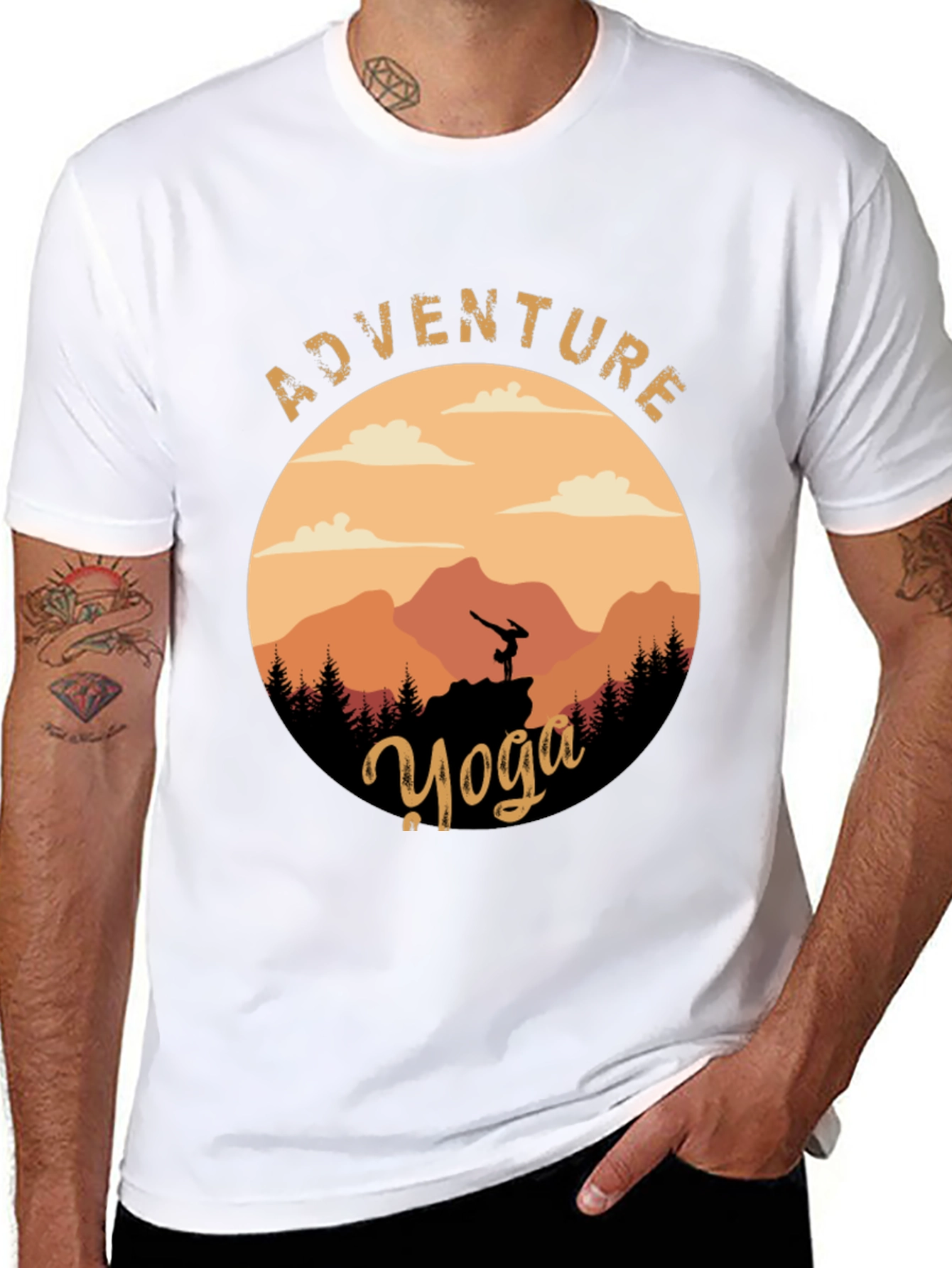 Adventure Yoga Graphic Tee - Nature & Fitness