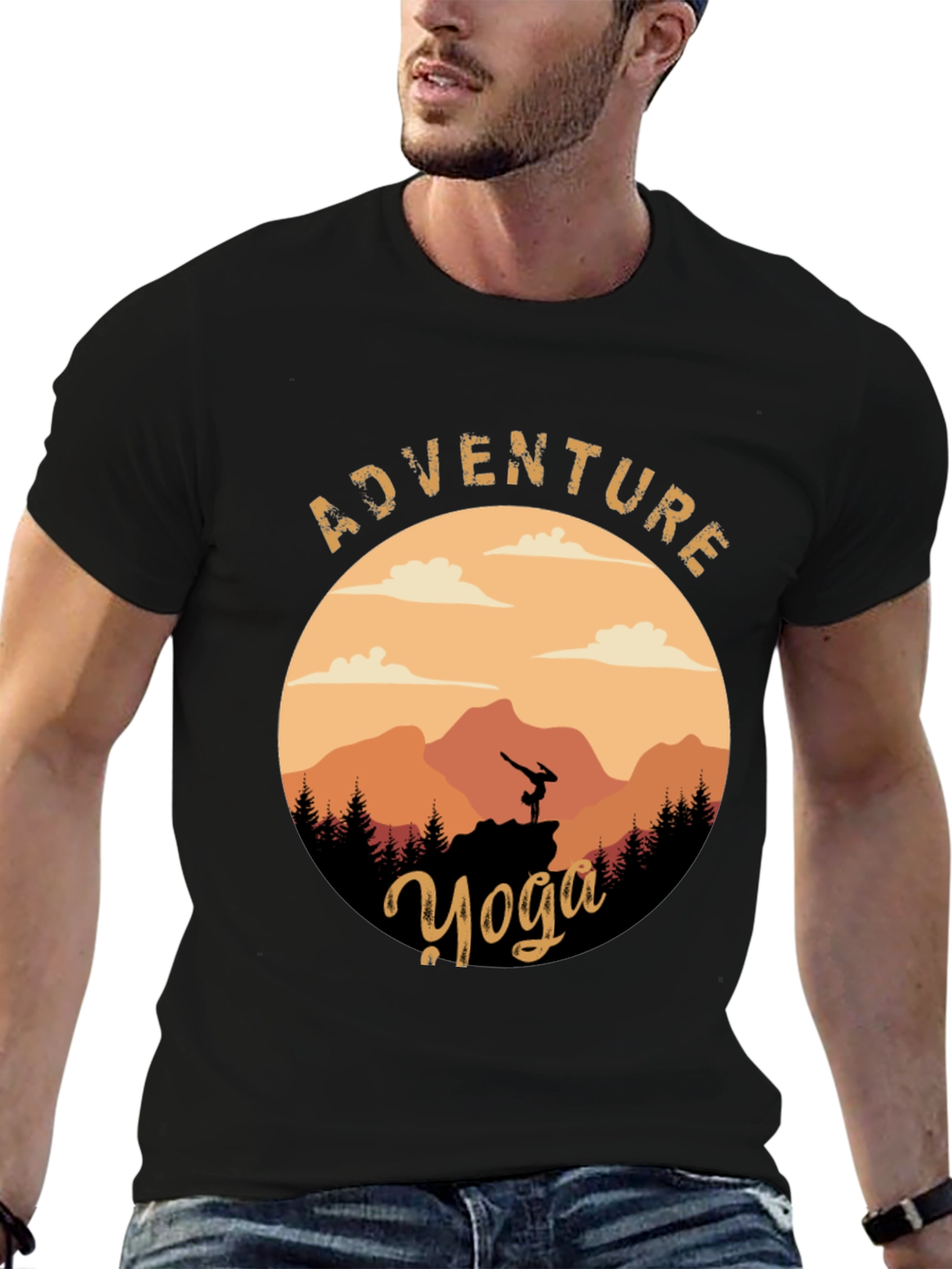 Adventure Yoga Graphic Tee - Nature & Fitness