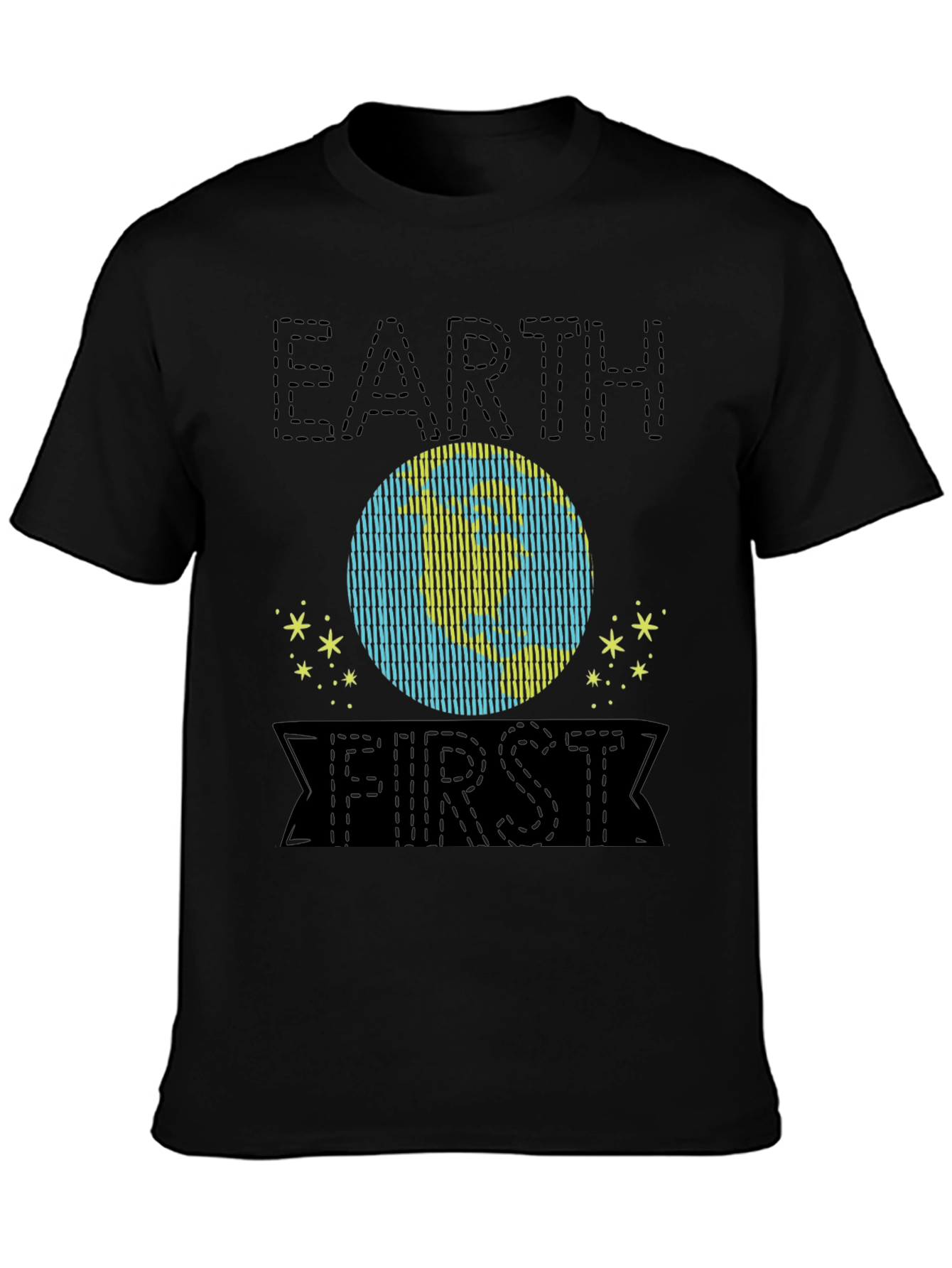 Earth First Graphic Tee - Black Cotton Shirt