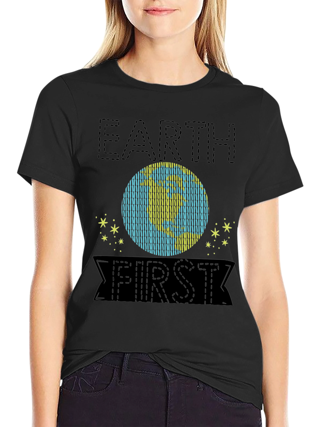 Earth First Graphic Tee - Black Cotton Shirt