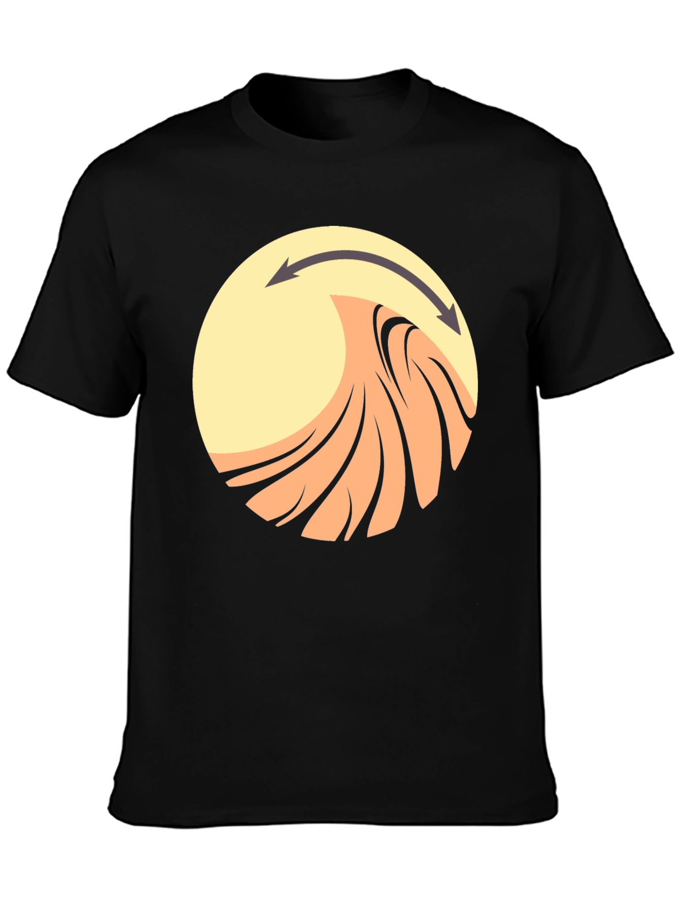 Abstract Wave Graphic Tee - Black