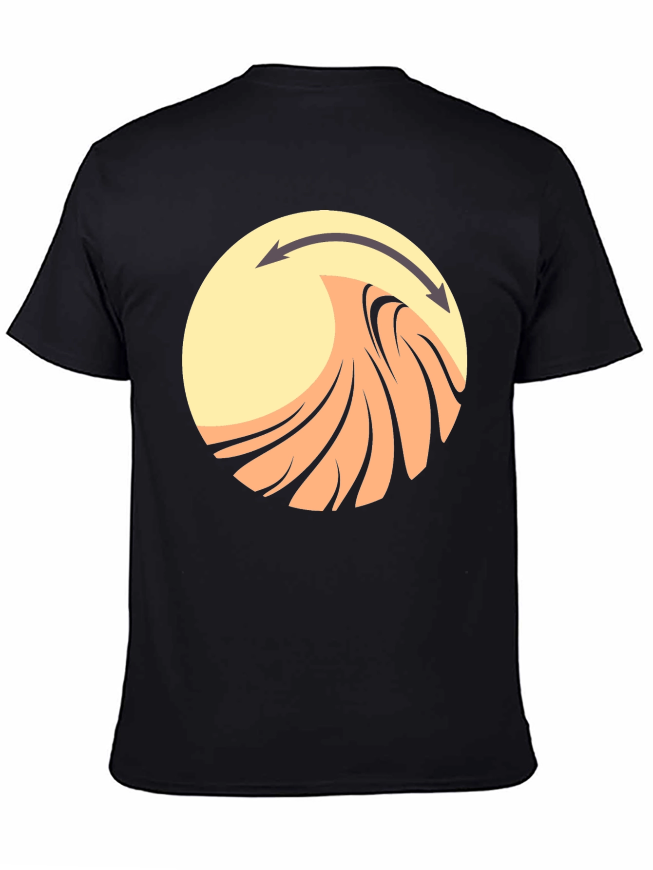 Abstract Wave Graphic Tee - Black