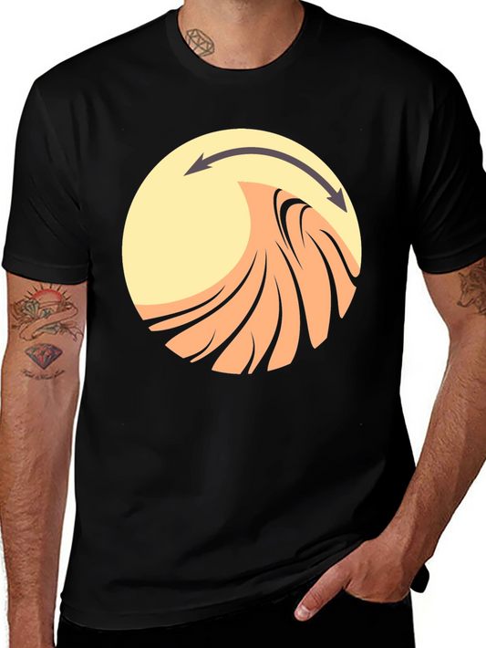 Abstract Wave Graphic Tee - Black