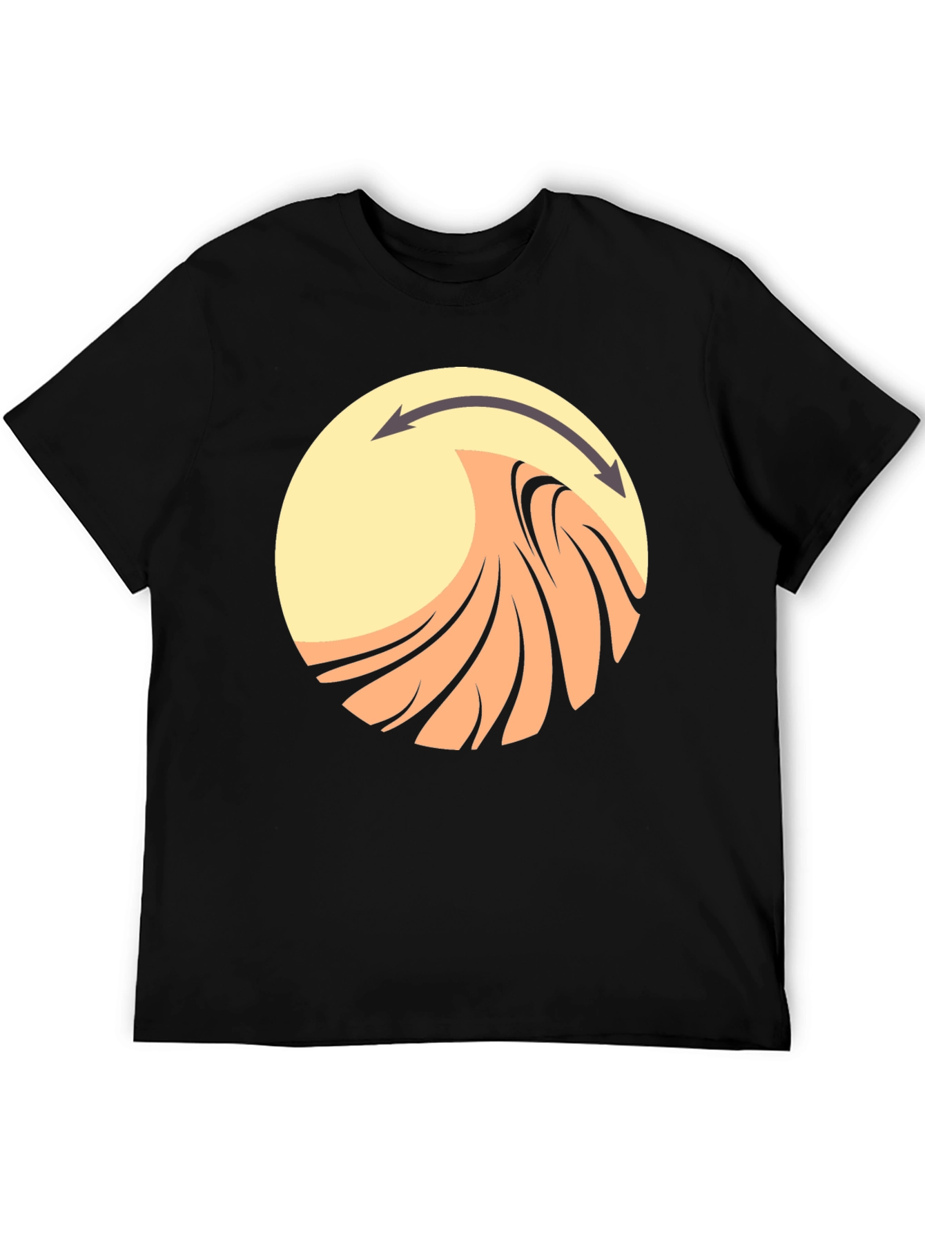 Abstract Wave Graphic Tee - Black