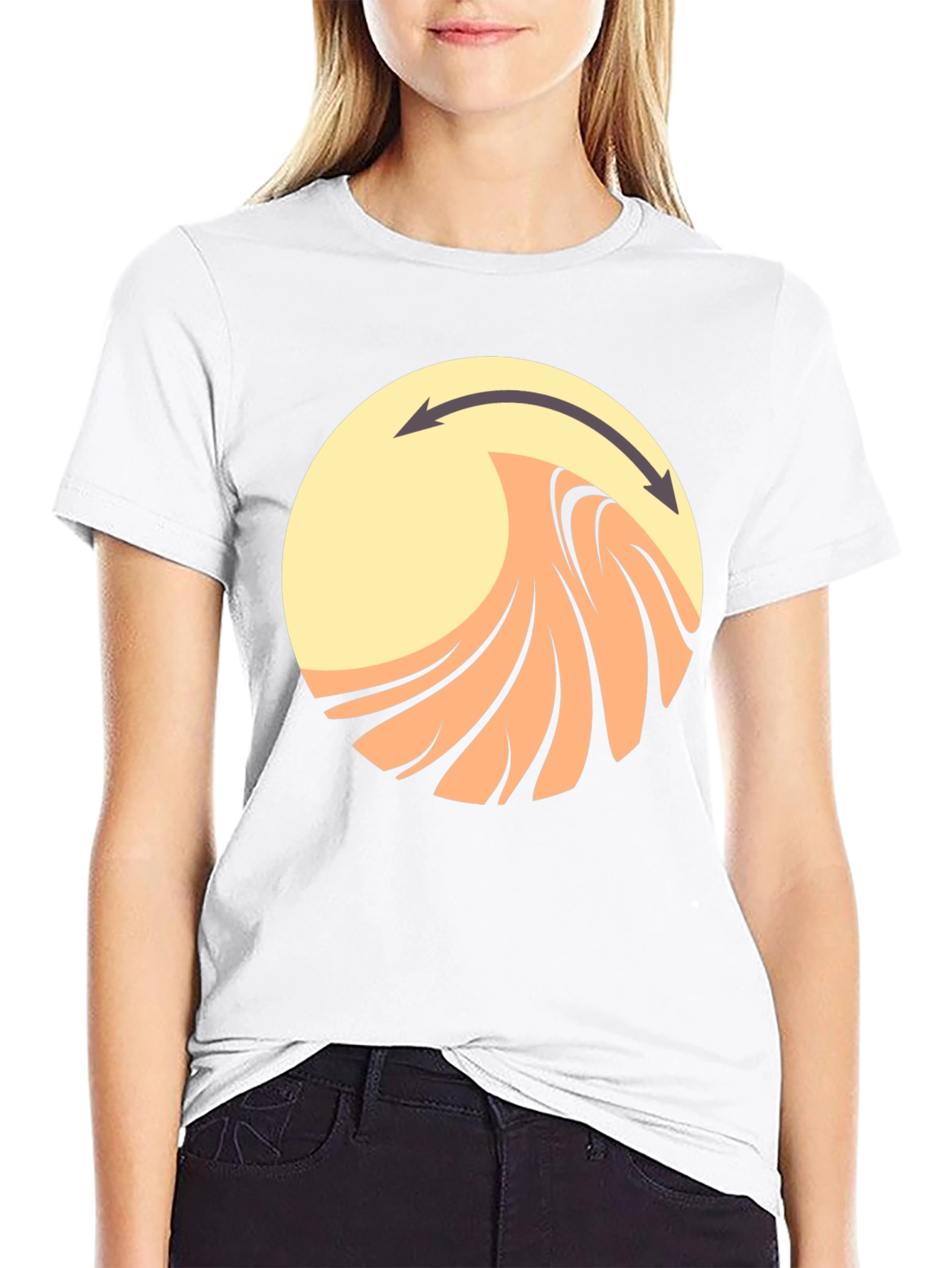 Abstract Wave Graphic Tee - Black
