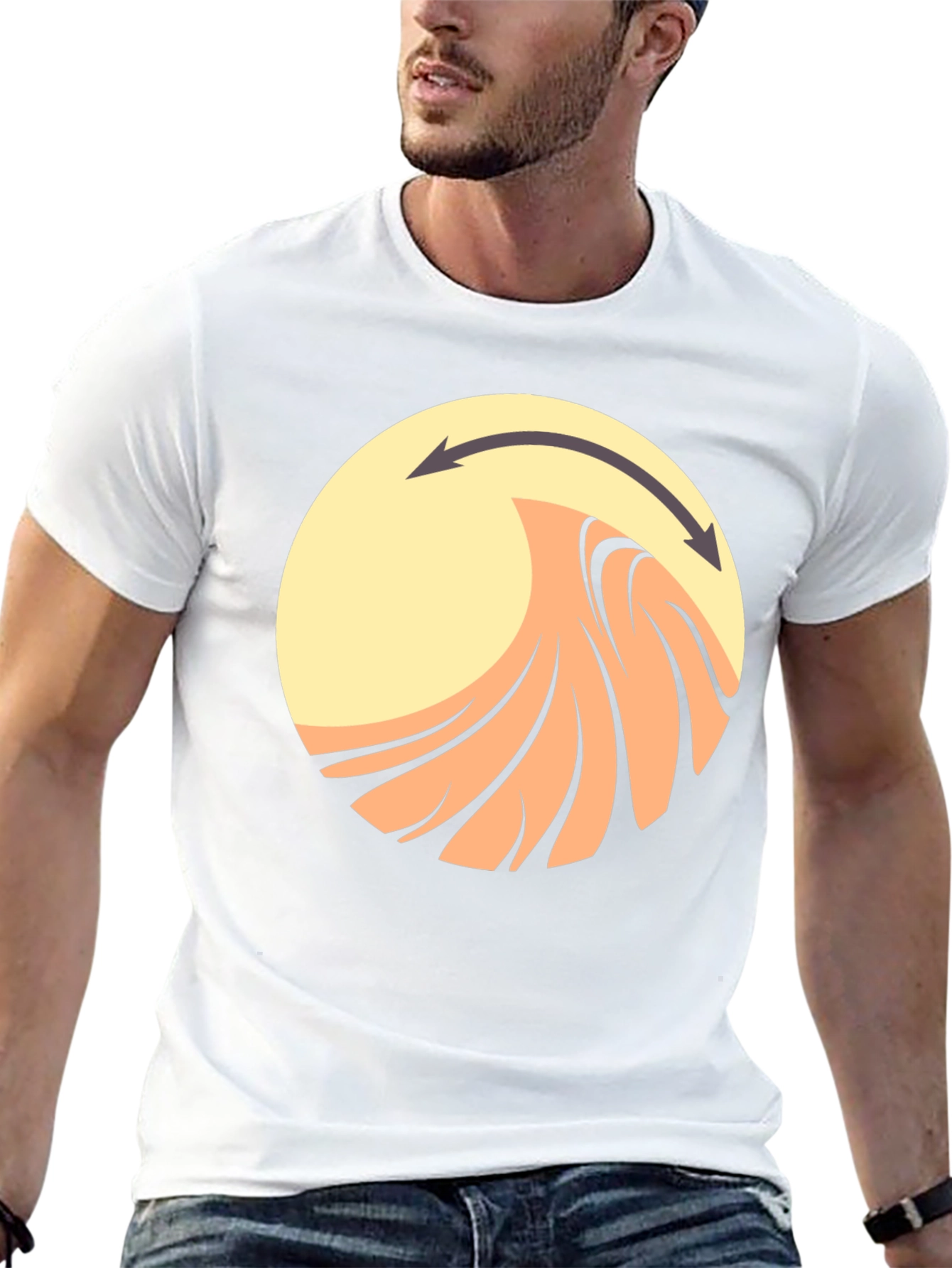 Abstract Wave Graphic Tee - Black