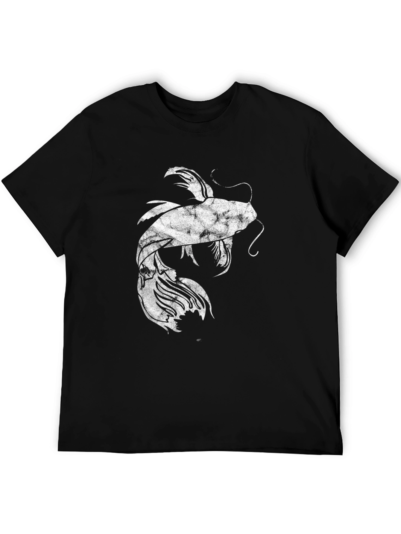 Koi Fish Graphic Tee - Stylish Mens Black T-Shirt