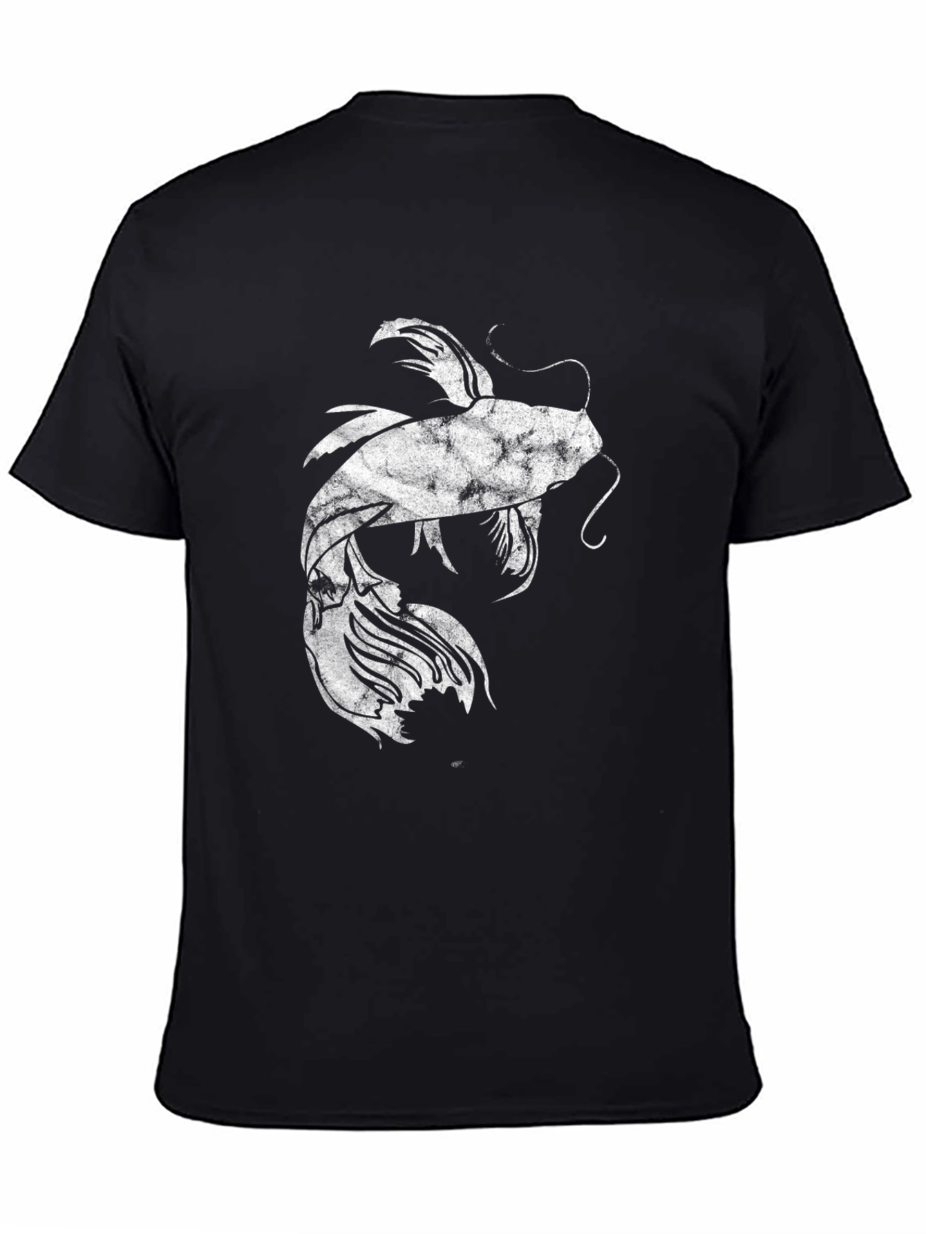 Koi Fish Graphic Tee - Stylish Mens Black T-Shirt