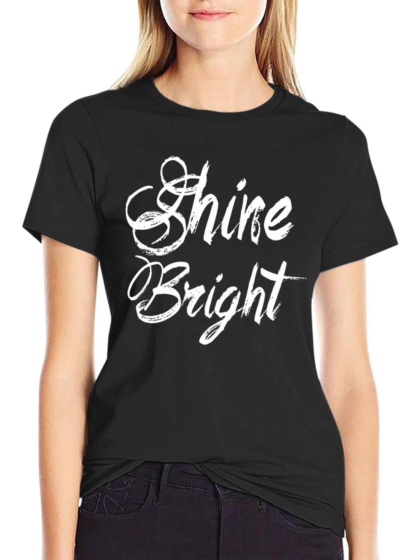 Shine Bright Black T-Shirt - Stylish Casual Tee