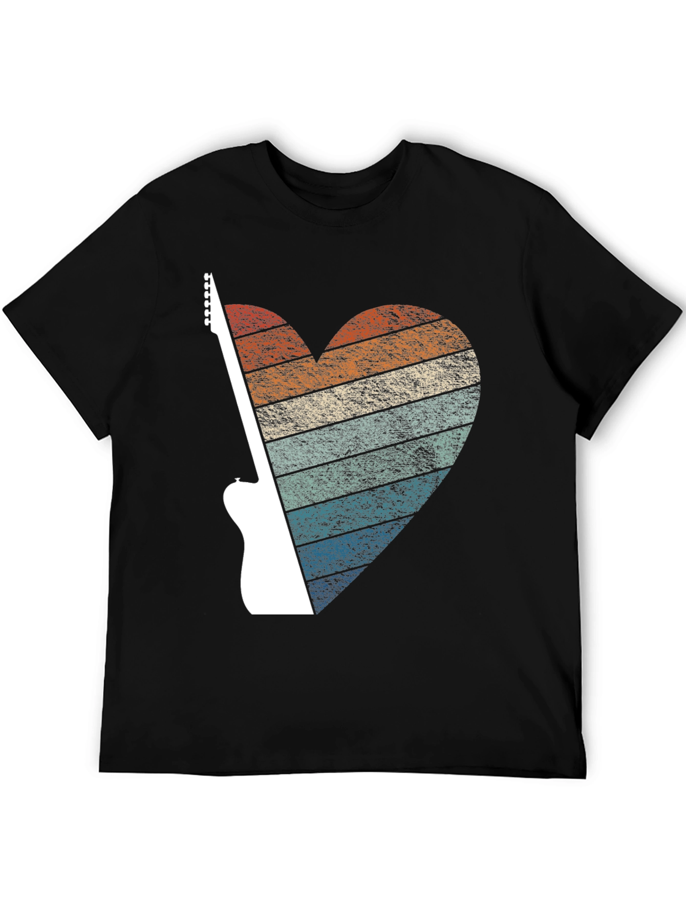 Retro Guitar Heart Graphic Tee