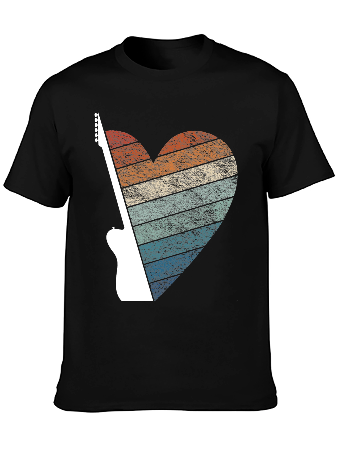 Retro Guitar Heart Graphic Tee