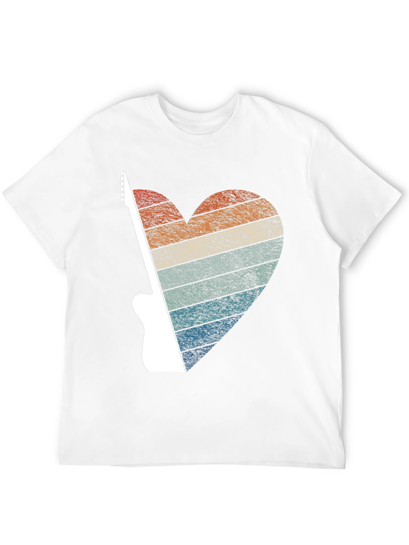 Retro Guitar Heart Graphic Tee