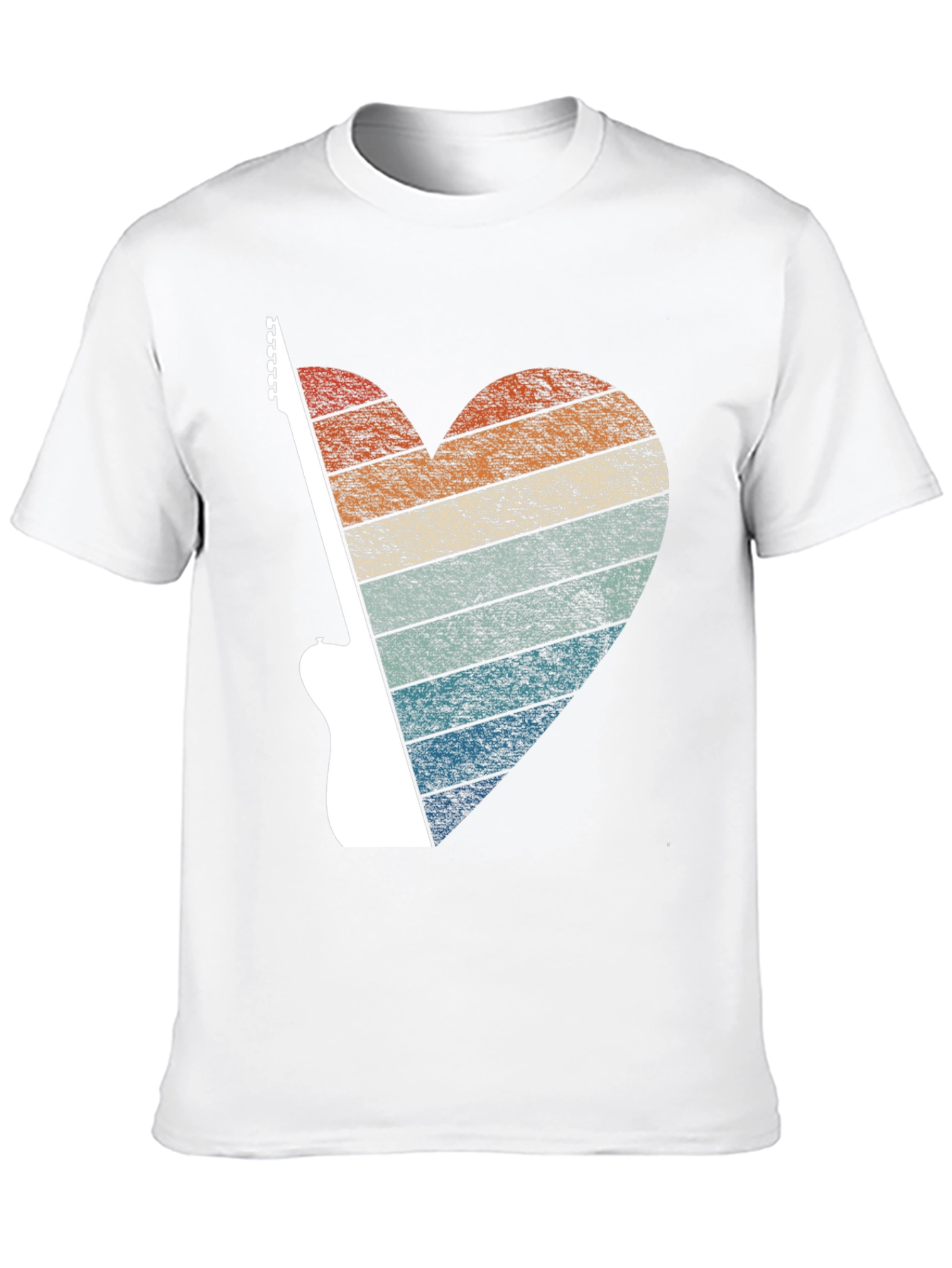 Retro Guitar Heart Graphic Tee
