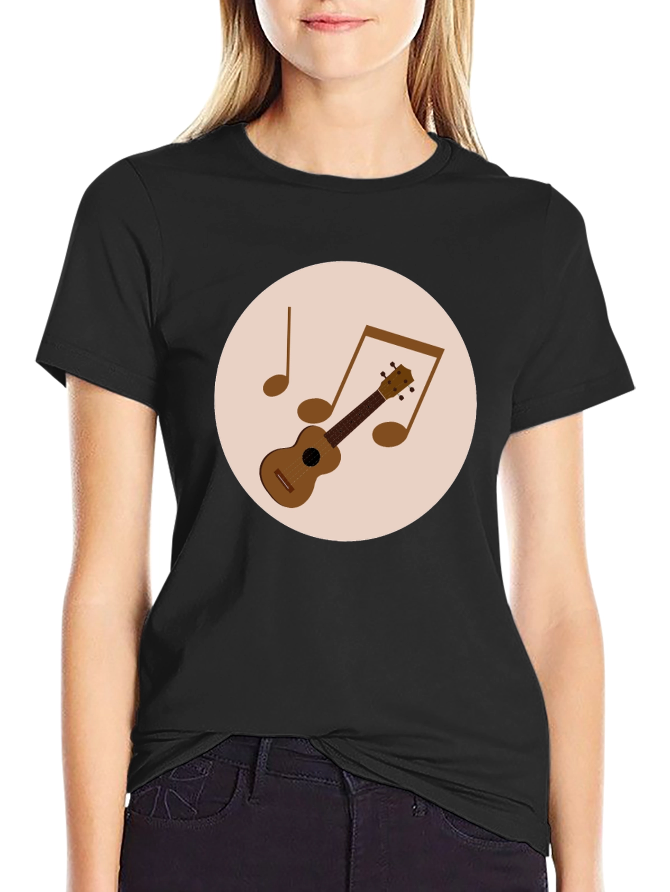 Ukulele Graphic Tee - Black Music Lover T-Shirt