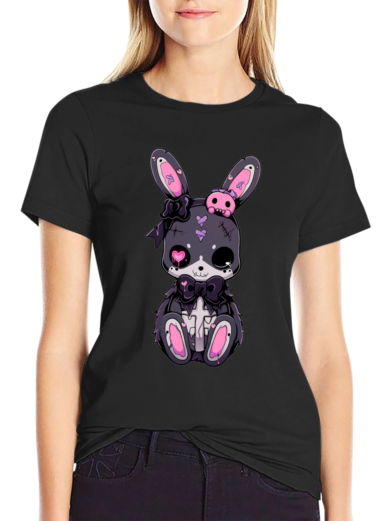 Gothic Bunny T-Shirt - Cute Creepy Style