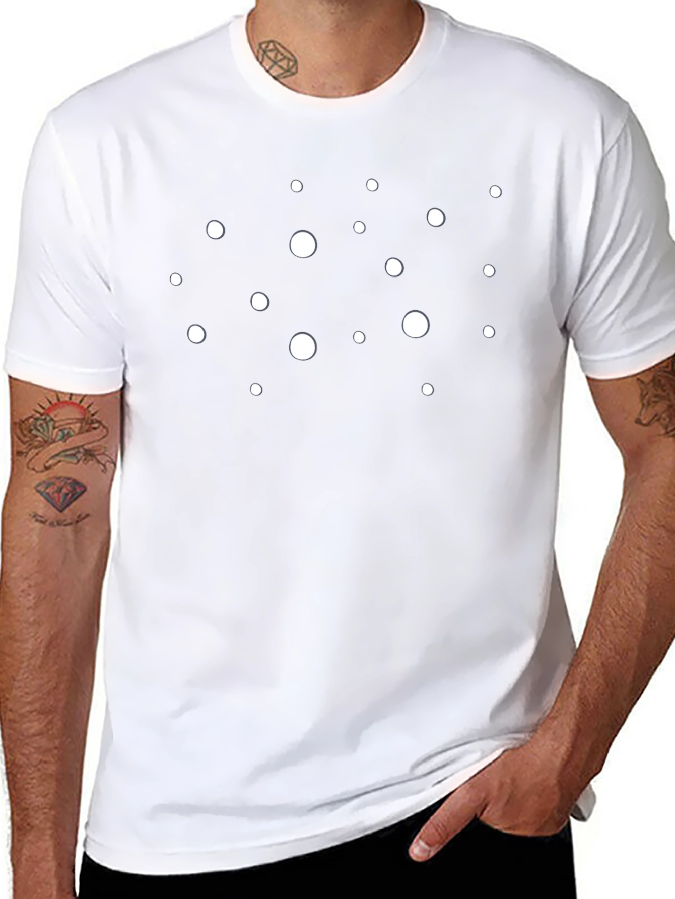 Modern Polka Dot Crew Neck T-Shirt