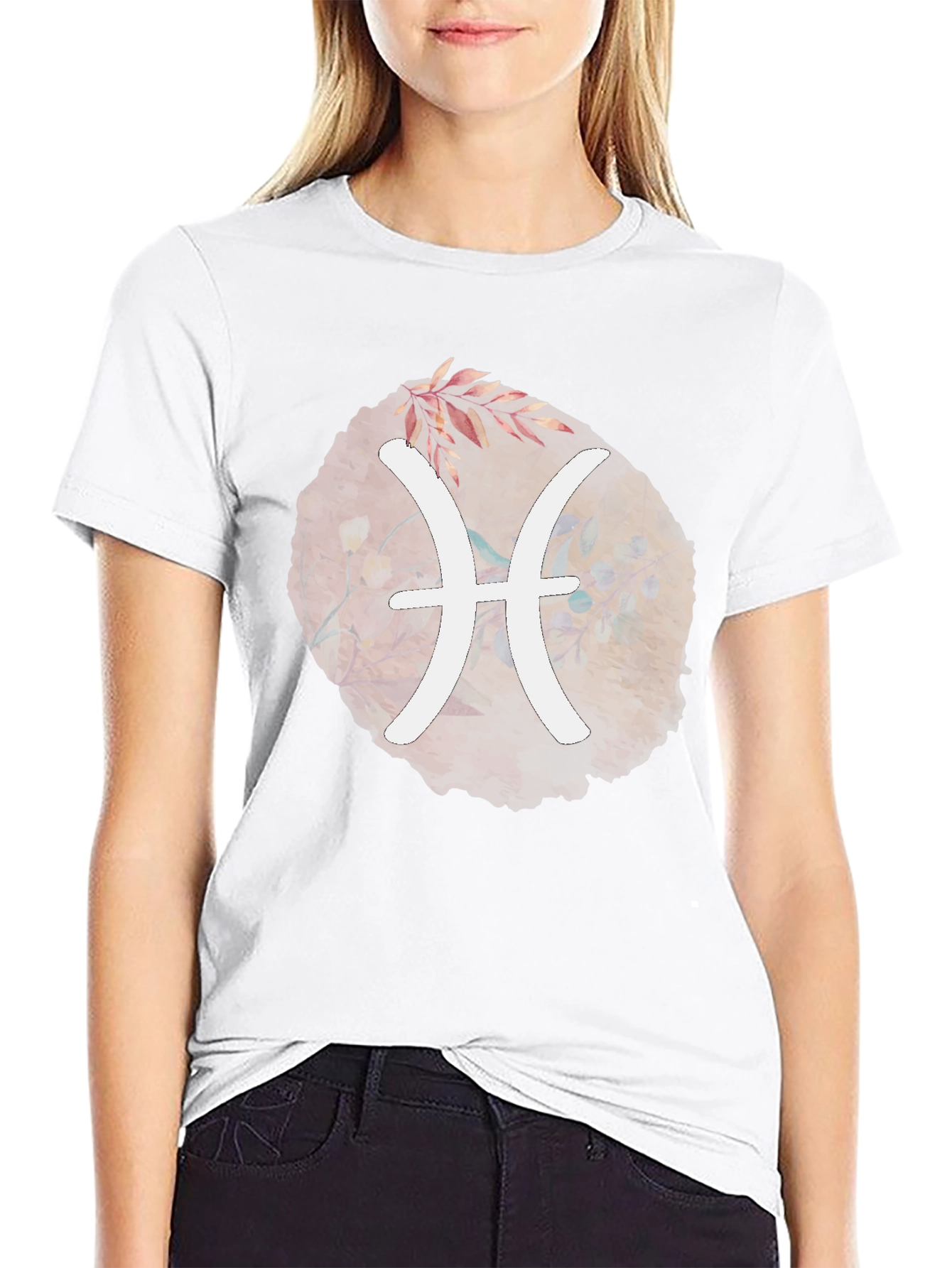 Pisces Zodiac T-Shirt - Unique Floral Design