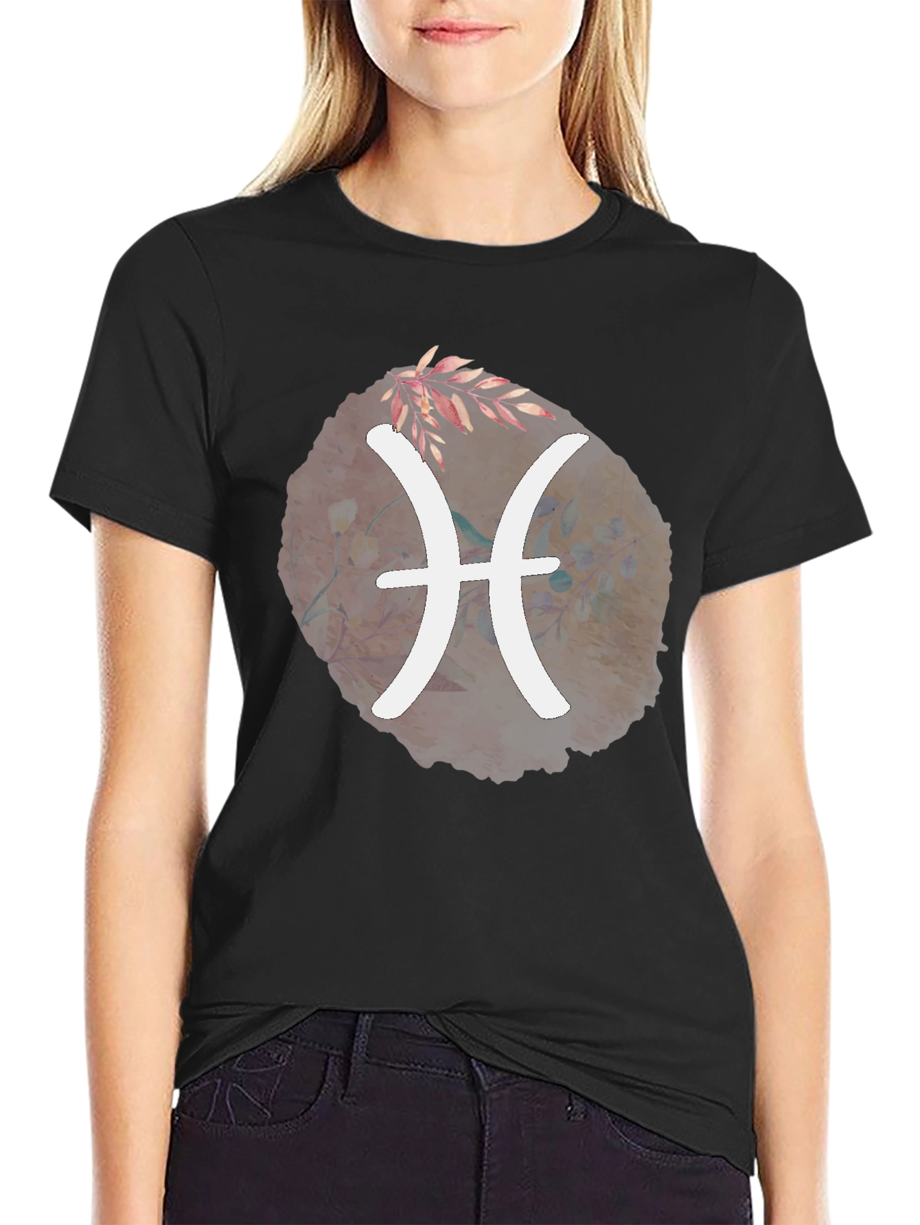 Pisces Zodiac T-Shirt - Unique Floral Design