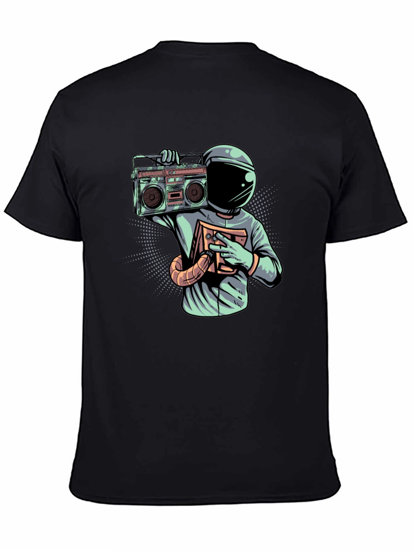 Retro Astronaut Boombox Graphic T-Shirt