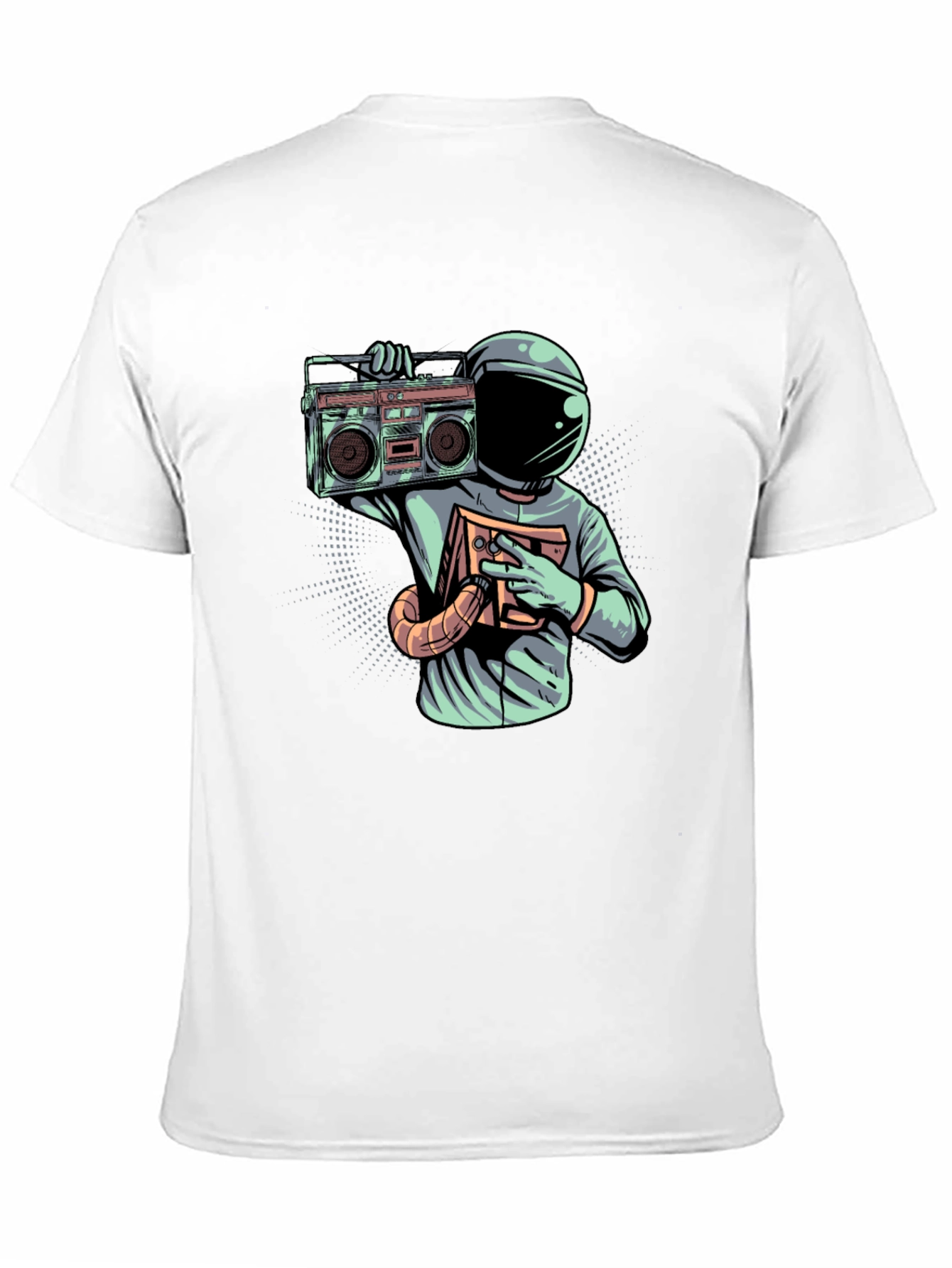 Retro Astronaut Boombox Graphic T-Shirt