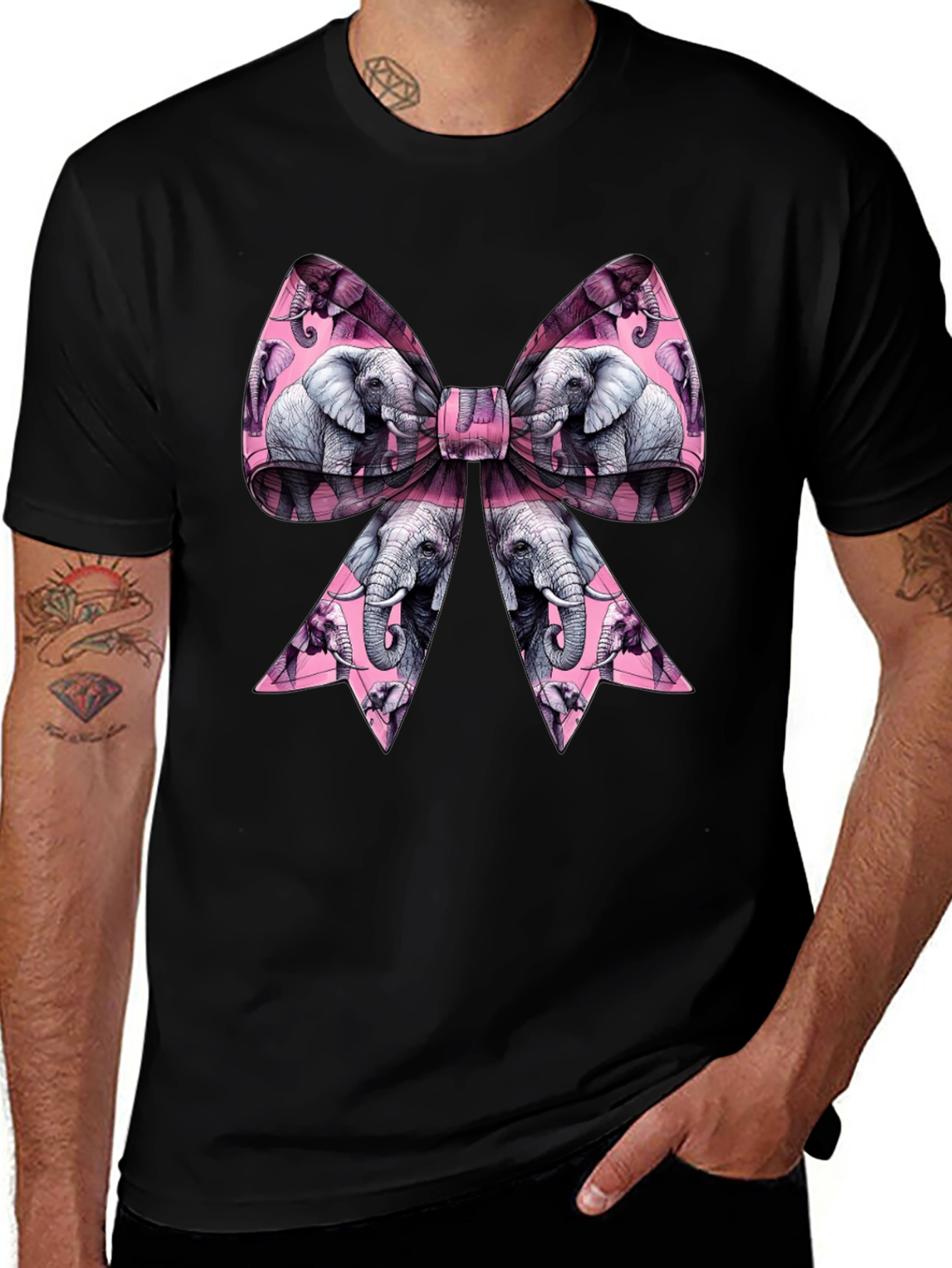 Elephant Bow Tie T-Shirt: Unique Graphic Tee