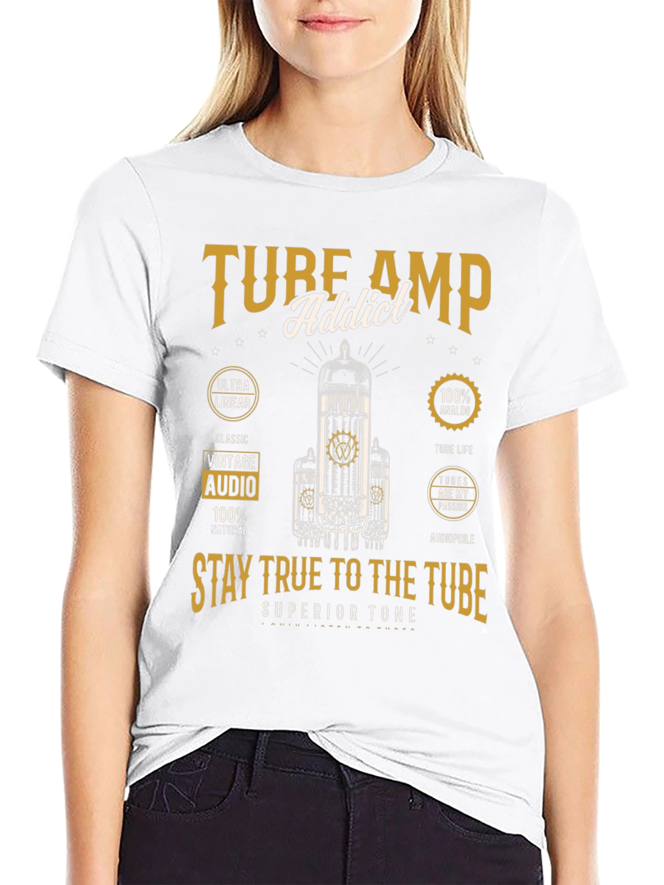 Tube Amp Addict Graphic T-Shirt for Audiophiles
