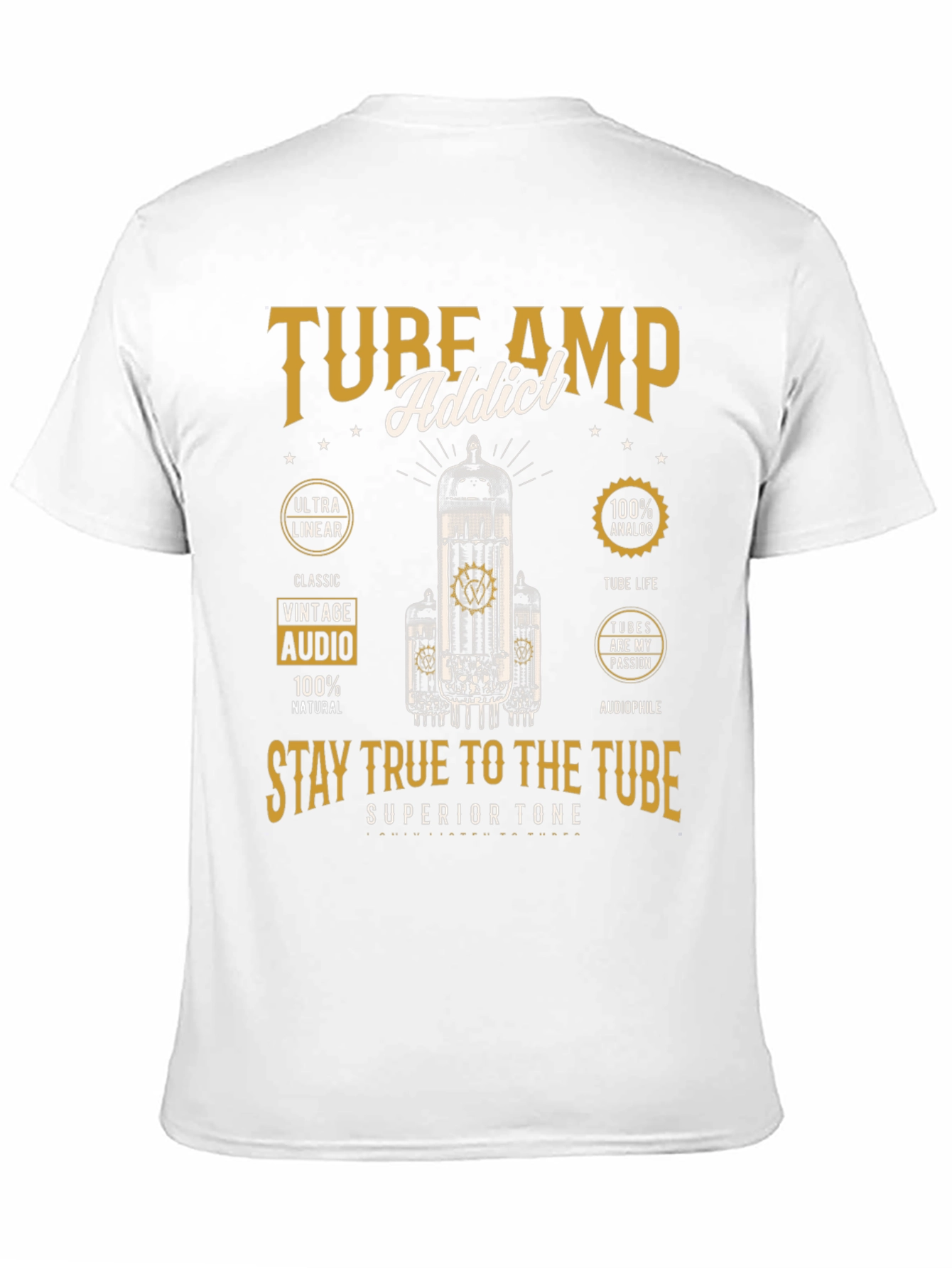 Tube Amp Addict Graphic T-Shirt for Audiophiles