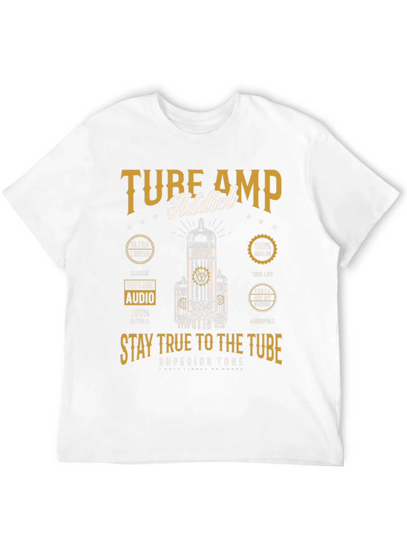 Tube Amp Addict Graphic T-Shirt for Audiophiles