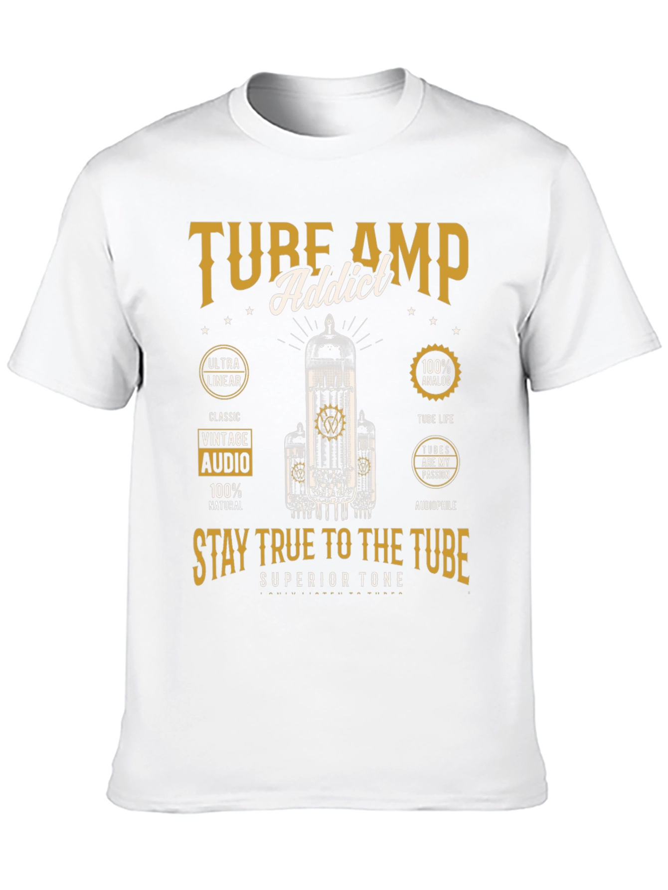 Tube Amp Addict Graphic T-Shirt for Audiophiles
