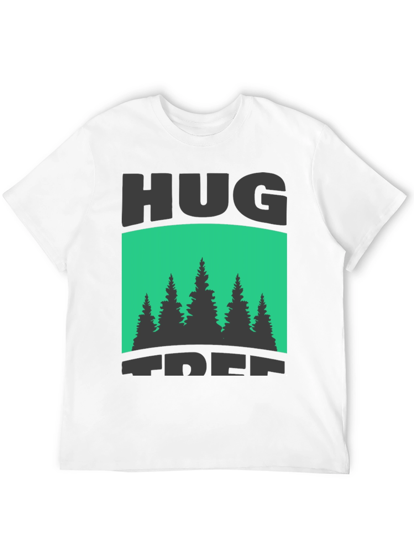 Hug Tree Graphic Print Black T-Shirt