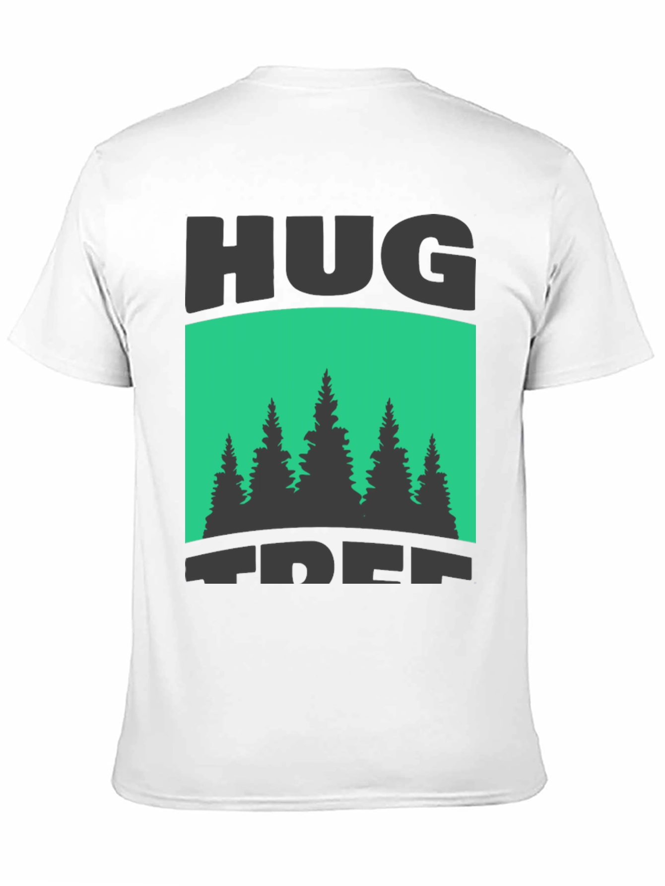 Hug Tree Graphic Print Black T-Shirt