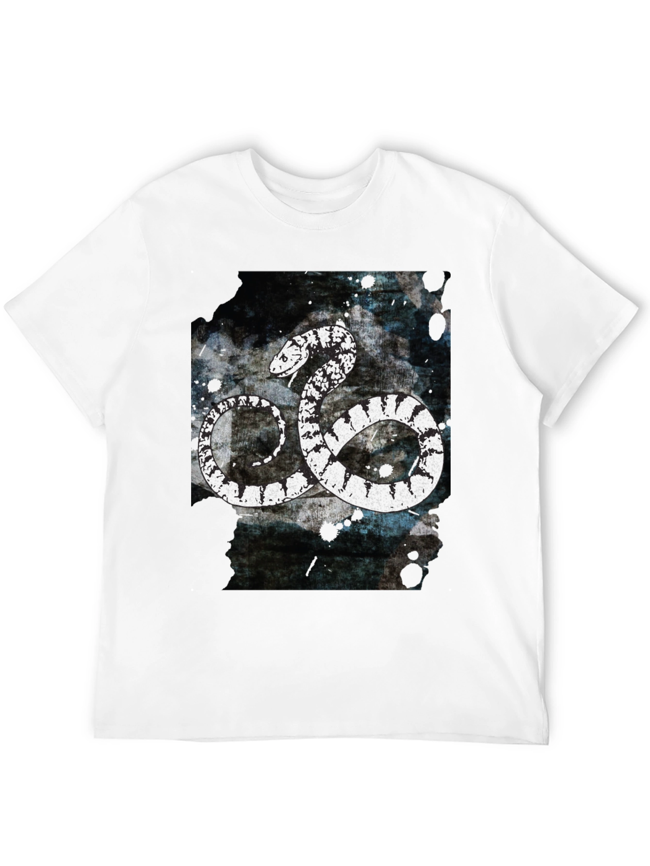 Snake Graphic Tee - Black Cotton T-Shirt