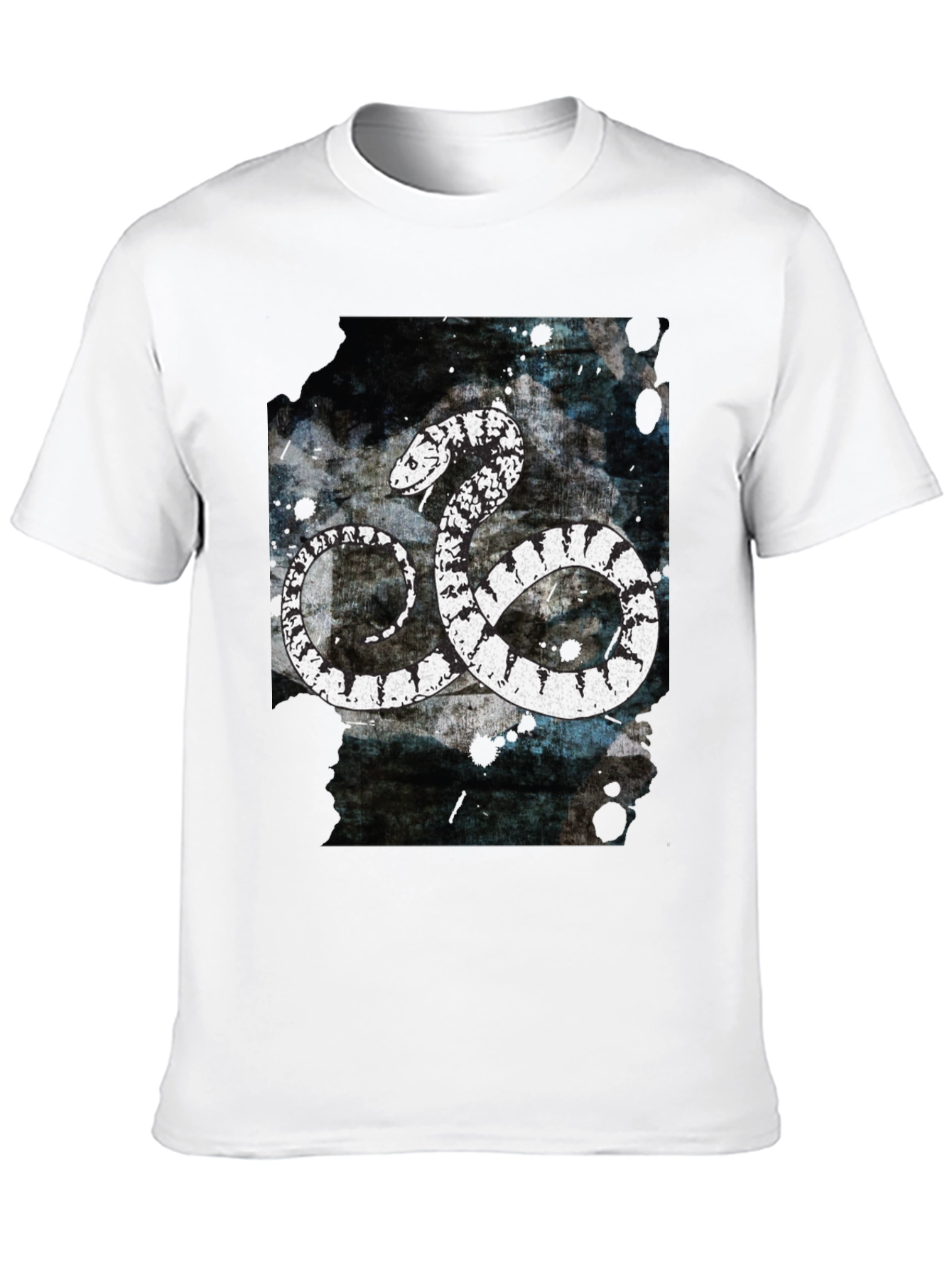 Snake Graphic Tee - Black Cotton T-Shirt