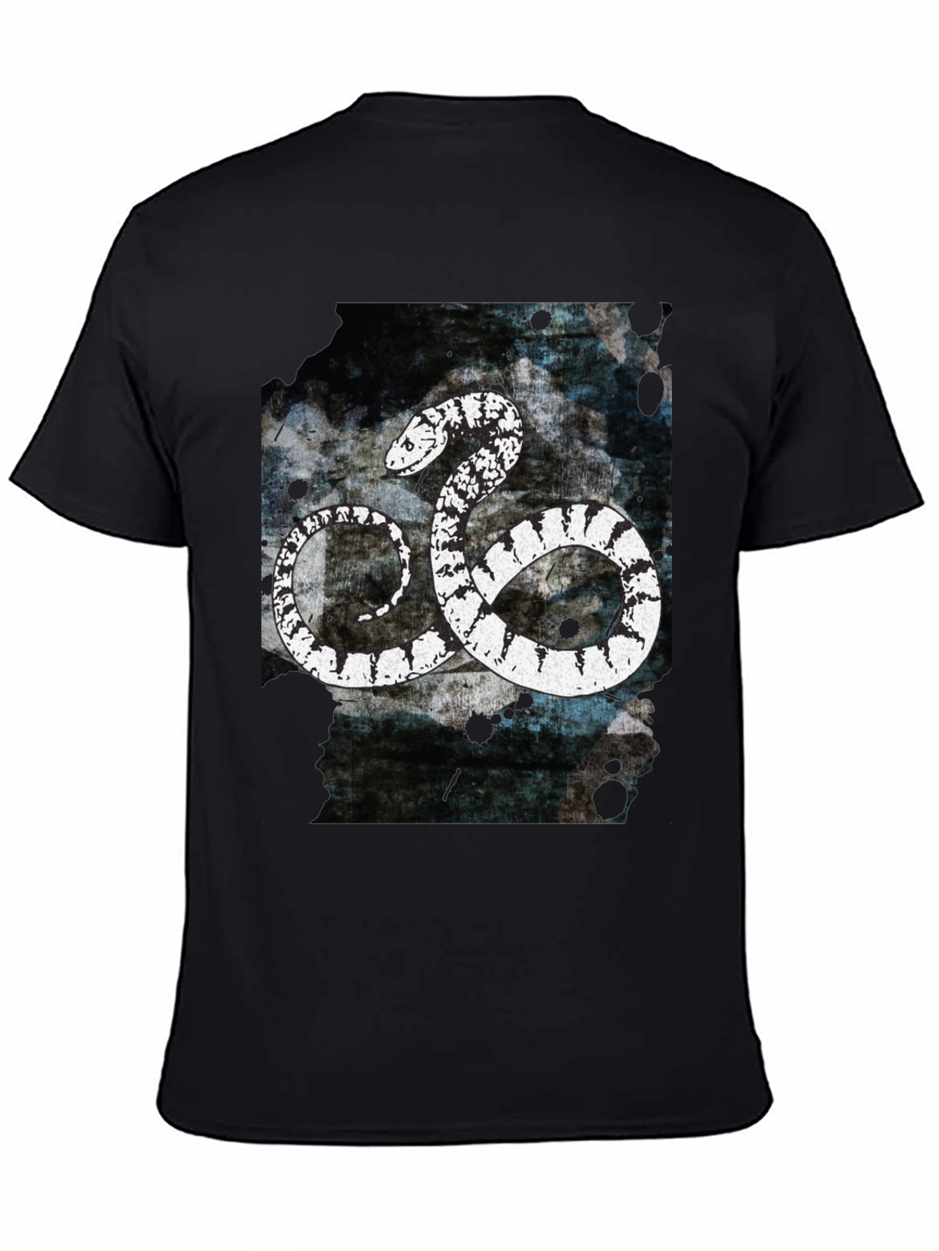 Snake Graphic Tee - Black Cotton T-Shirt