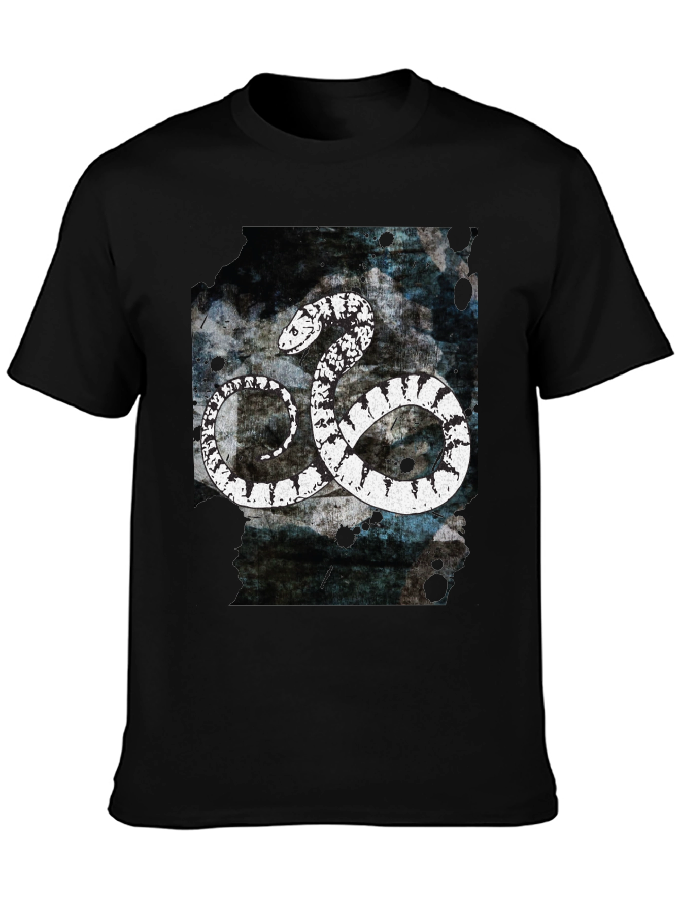 Snake Graphic Tee - Black Cotton T-Shirt