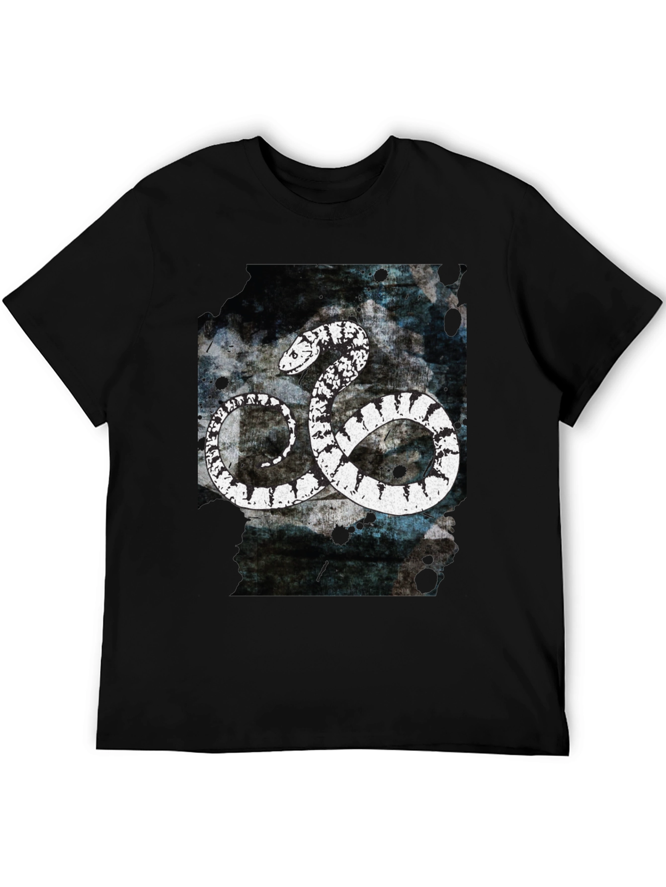 Snake Graphic Tee - Black Cotton T-Shirt