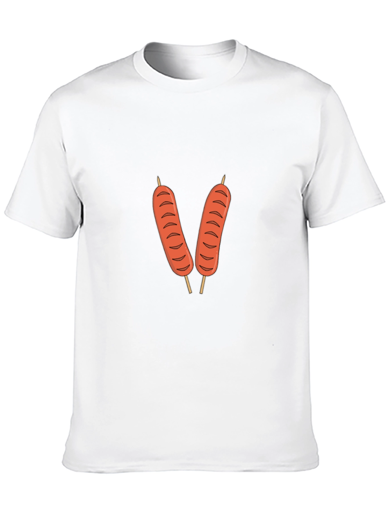 Funny Sausage Skewer Graphic Tee - Black