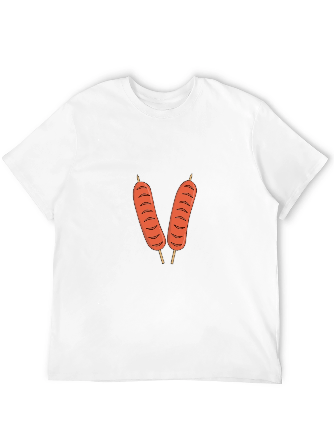 Funny Sausage Skewer Graphic Tee - Black