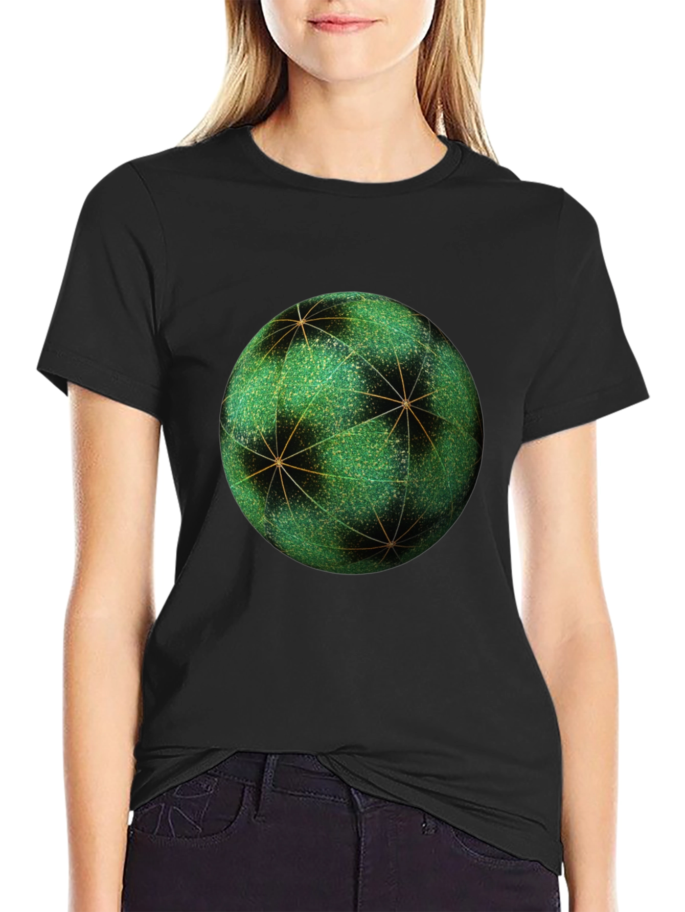 Geometric Sphere Graphic Tee - Unique Design Soft Fabric