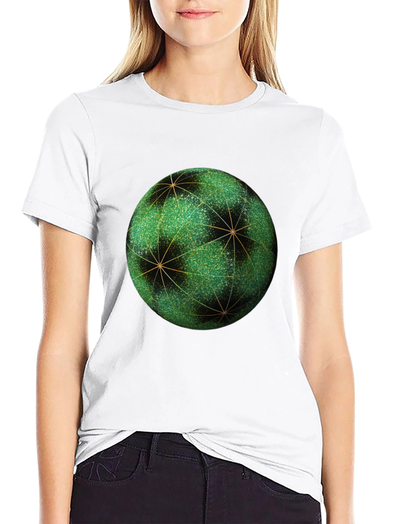Geometric Sphere Graphic Tee - Unique Design Soft Fabric