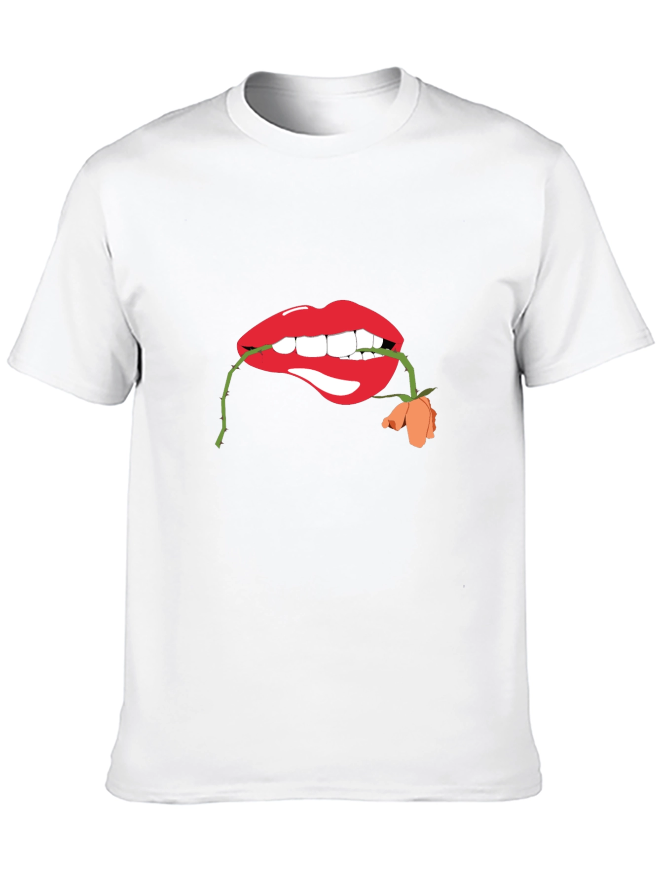 Lips with Rose Graphic T-Shirt