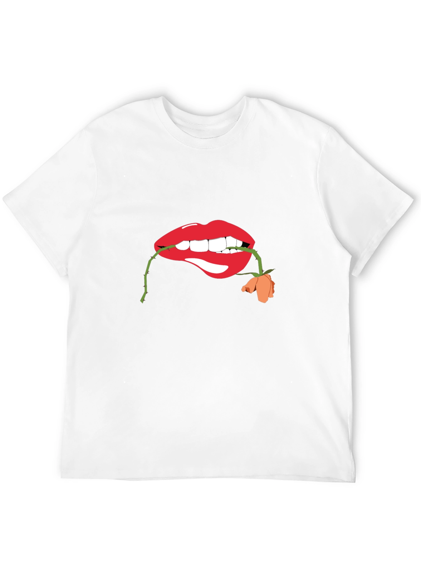 Lips with Rose Graphic T-Shirt