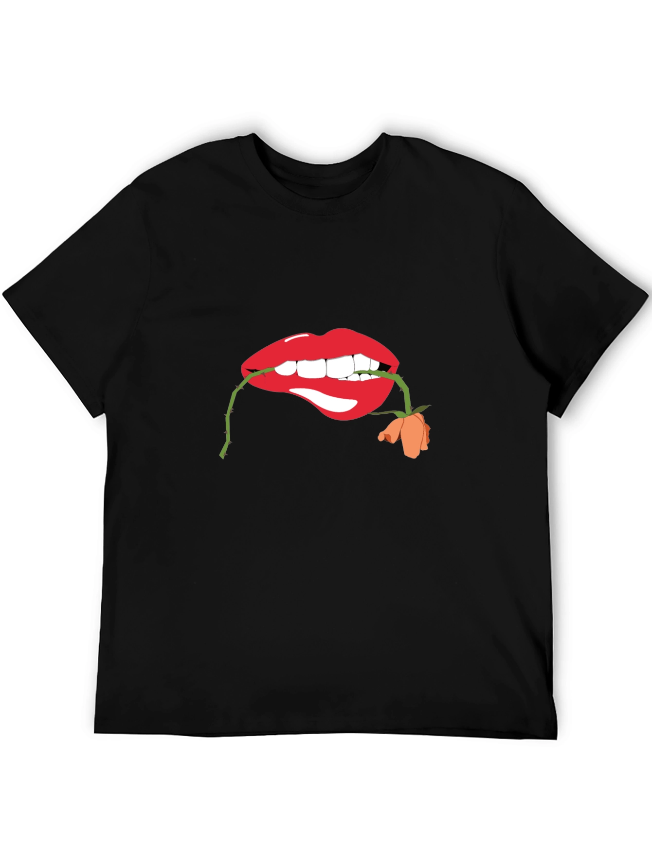 Lips with Rose Graphic T-Shirt