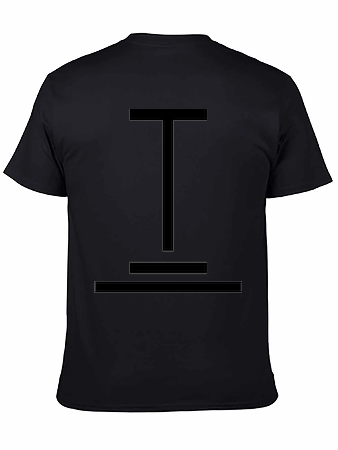 Minimalist Black T-Shirt with Geometric Design