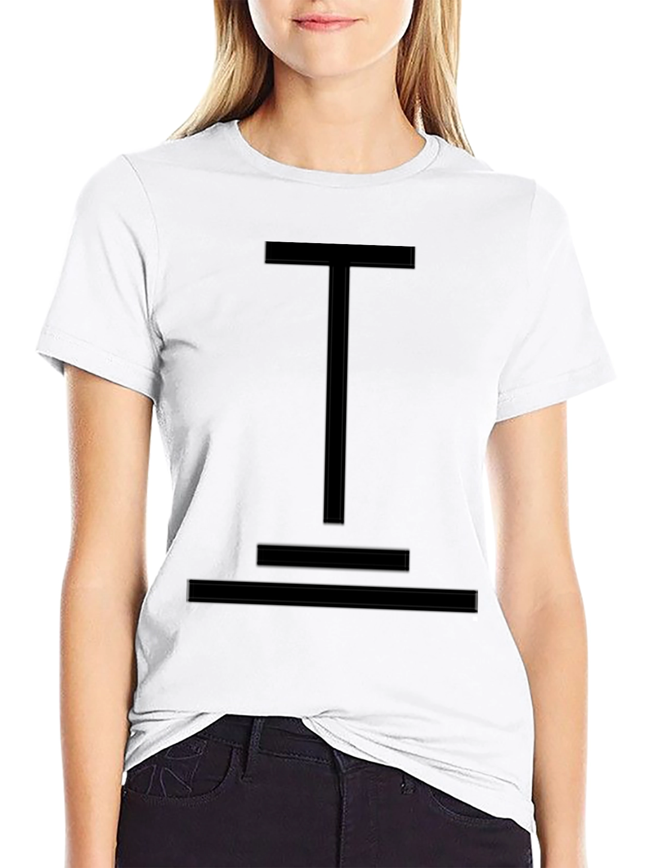 Minimalist Black T-Shirt with Geometric Design