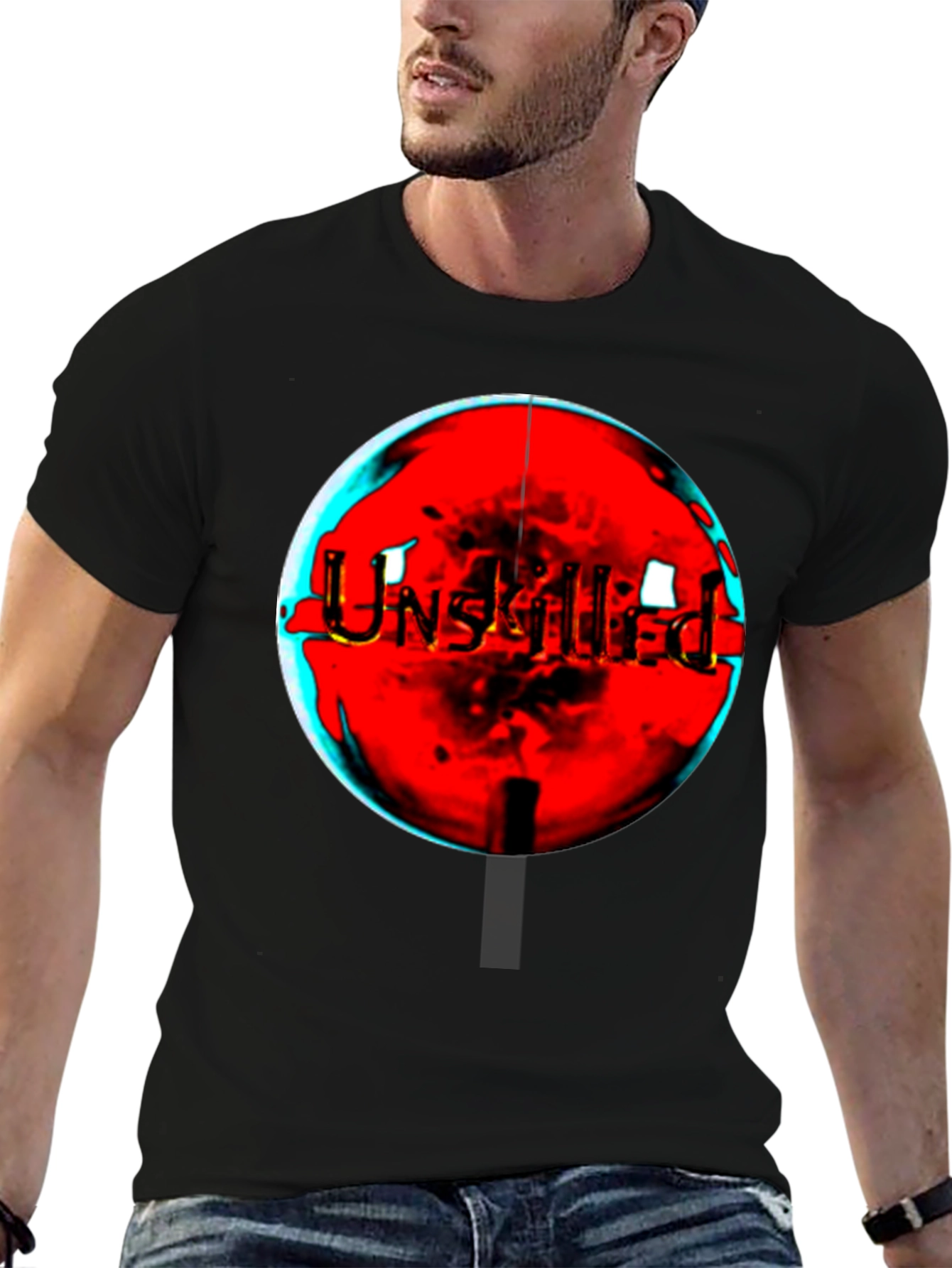 Unskilled Graphic Tee - Edgy Black T-Shirt