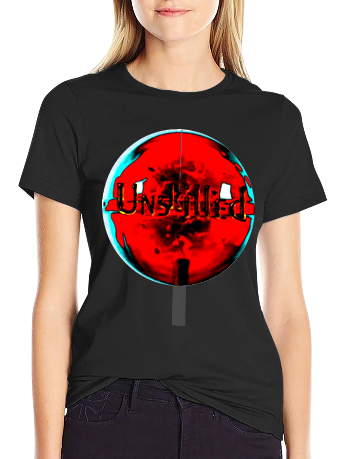 Unskilled Graphic Tee - Edgy Black T-Shirt