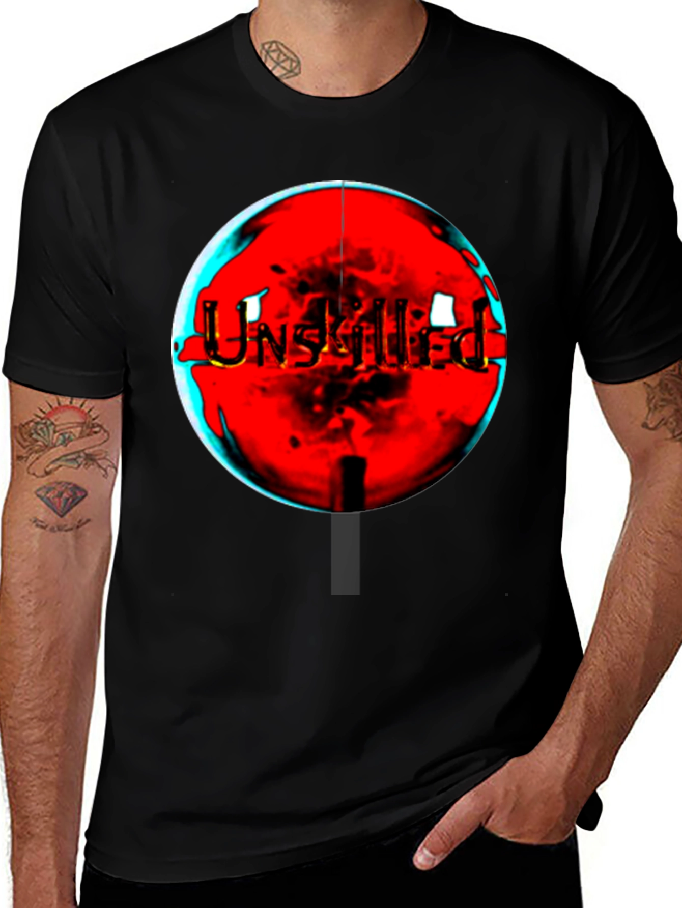 Unskilled Graphic Tee - Edgy Black T-Shirt