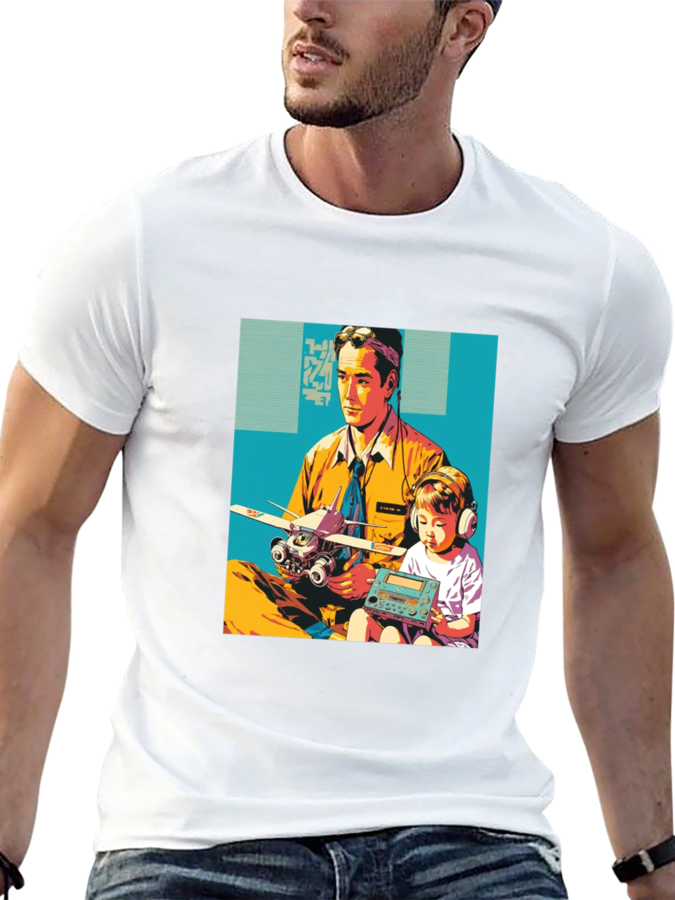 Retro Dad & Kid Graphic Tee - Fly High!