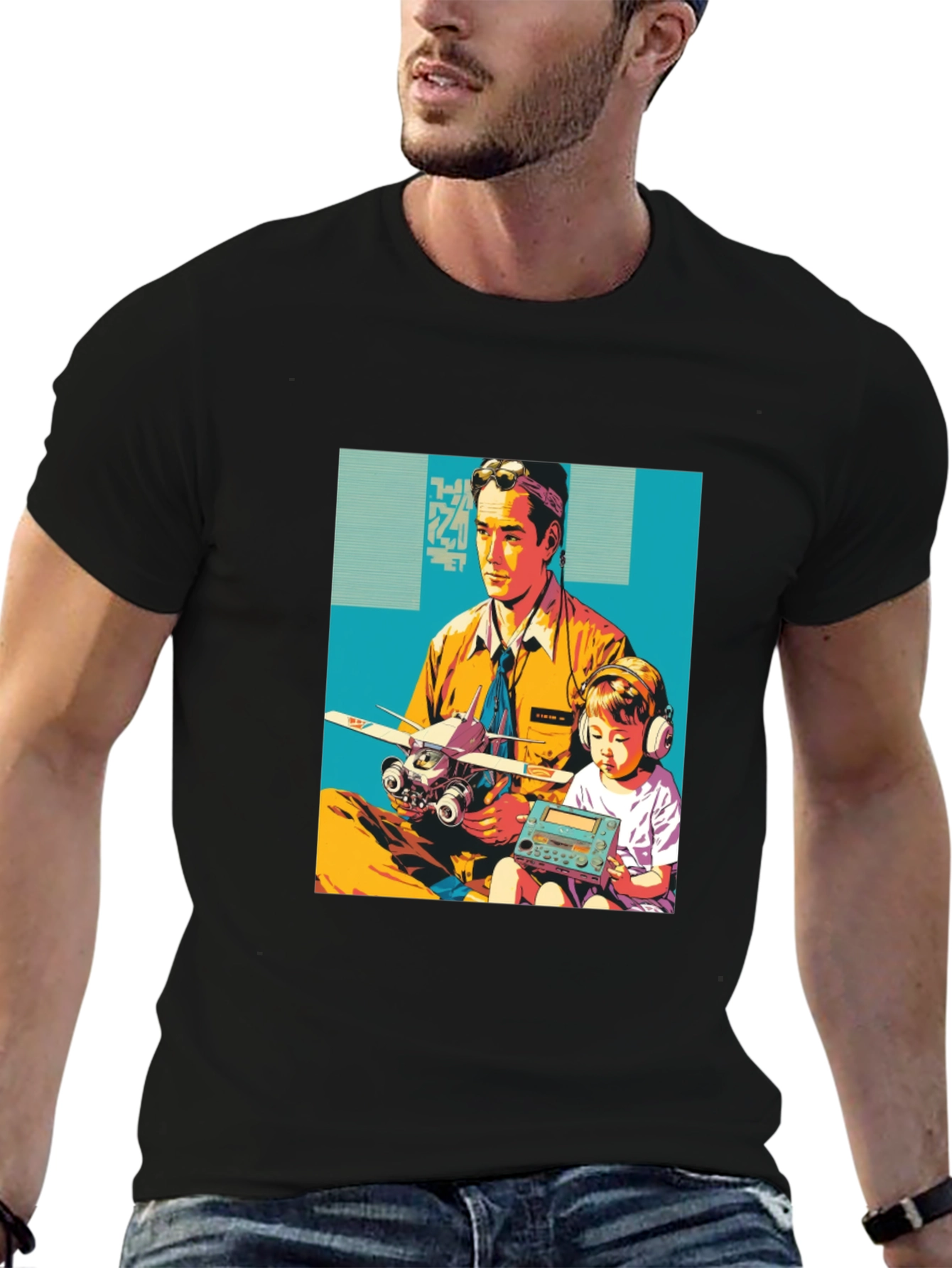 Retro Dad & Kid Graphic Tee - Fly High!